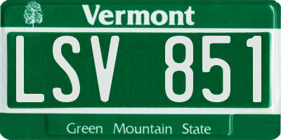 VT license plate LSV851