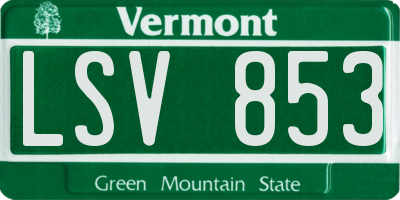 VT license plate LSV853