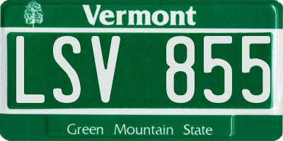 VT license plate LSV855