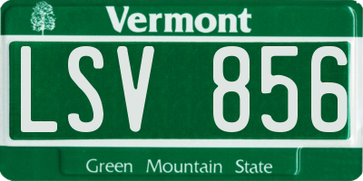 VT license plate LSV856