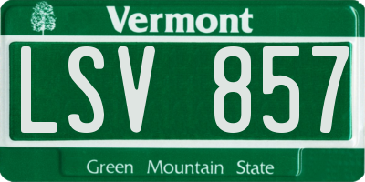 VT license plate LSV857