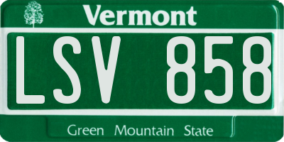 VT license plate LSV858