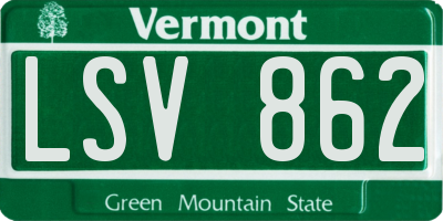VT license plate LSV862