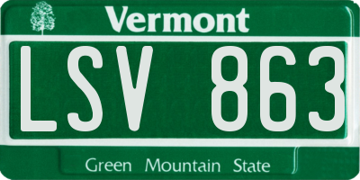 VT license plate LSV863