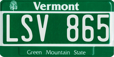 VT license plate LSV865