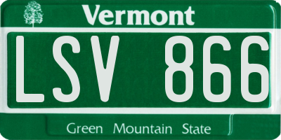VT license plate LSV866