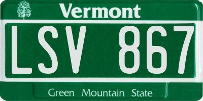 VT license plate LSV867