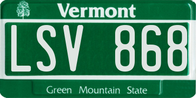 VT license plate LSV868