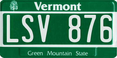 VT license plate LSV876