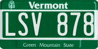 VT license plate LSV878