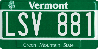 VT license plate LSV881