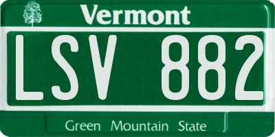 VT license plate LSV882
