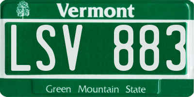 VT license plate LSV883