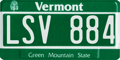 VT license plate LSV884