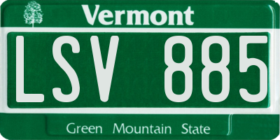 VT license plate LSV885