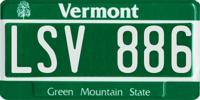 VT license plate LSV886