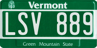VT license plate LSV889