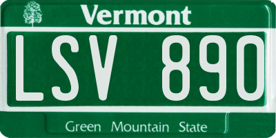 VT license plate LSV890