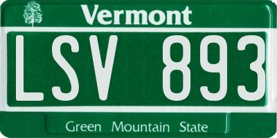 VT license plate LSV893