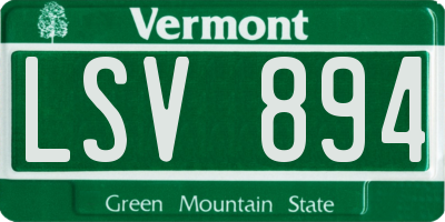 VT license plate LSV894