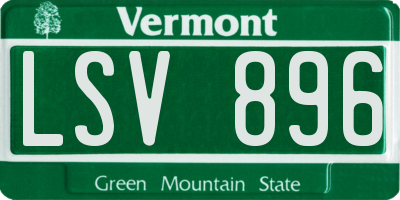 VT license plate LSV896