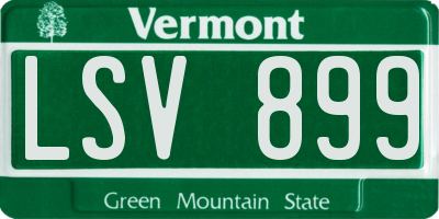 VT license plate LSV899