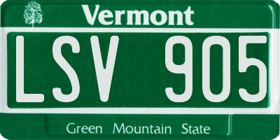 VT license plate LSV905