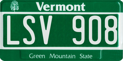 VT license plate LSV908