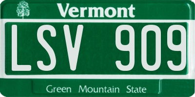 VT license plate LSV909
