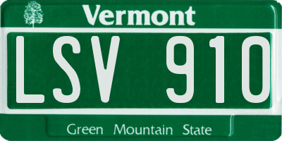 VT license plate LSV910