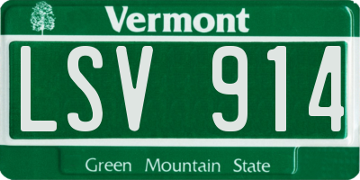 VT license plate LSV914
