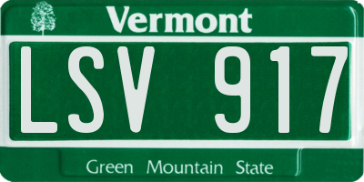 VT license plate LSV917