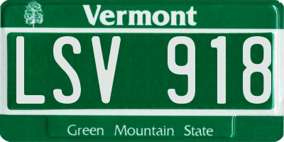 VT license plate LSV918