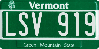 VT license plate LSV919