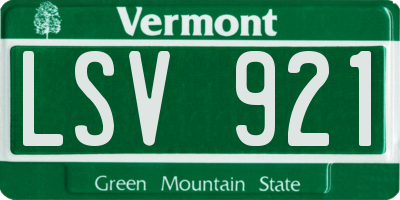 VT license plate LSV921