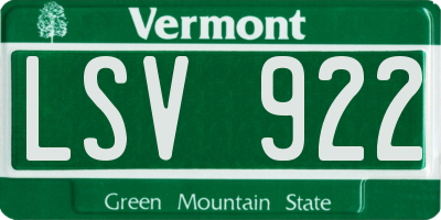VT license plate LSV922