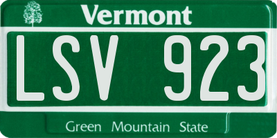 VT license plate LSV923