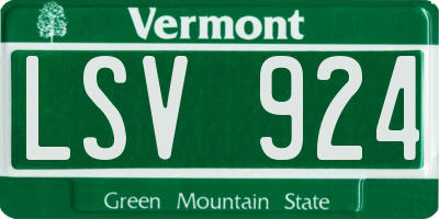 VT license plate LSV924