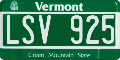 VT license plate LSV925