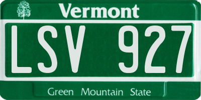 VT license plate LSV927