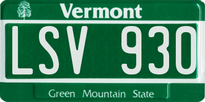 VT license plate LSV930