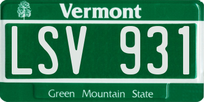 VT license plate LSV931