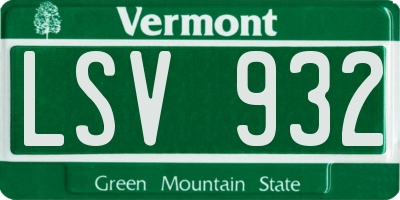 VT license plate LSV932