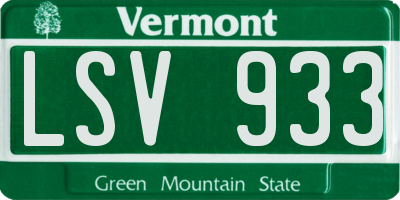 VT license plate LSV933