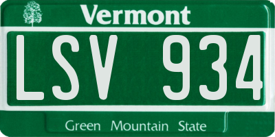 VT license plate LSV934