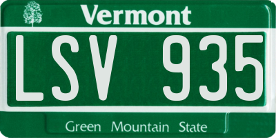 VT license plate LSV935
