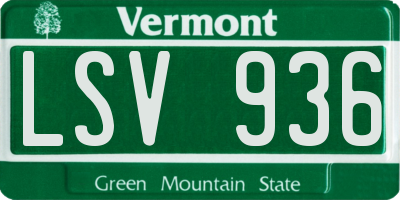 VT license plate LSV936