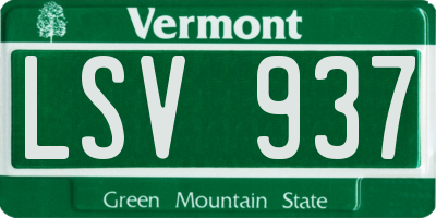 VT license plate LSV937