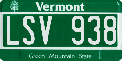 VT license plate LSV938