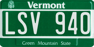 VT license plate LSV940